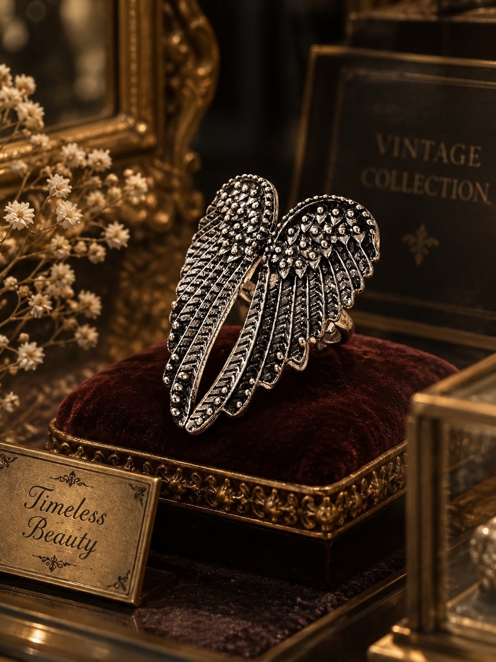 Vintage Wing Ring in Silver Like New